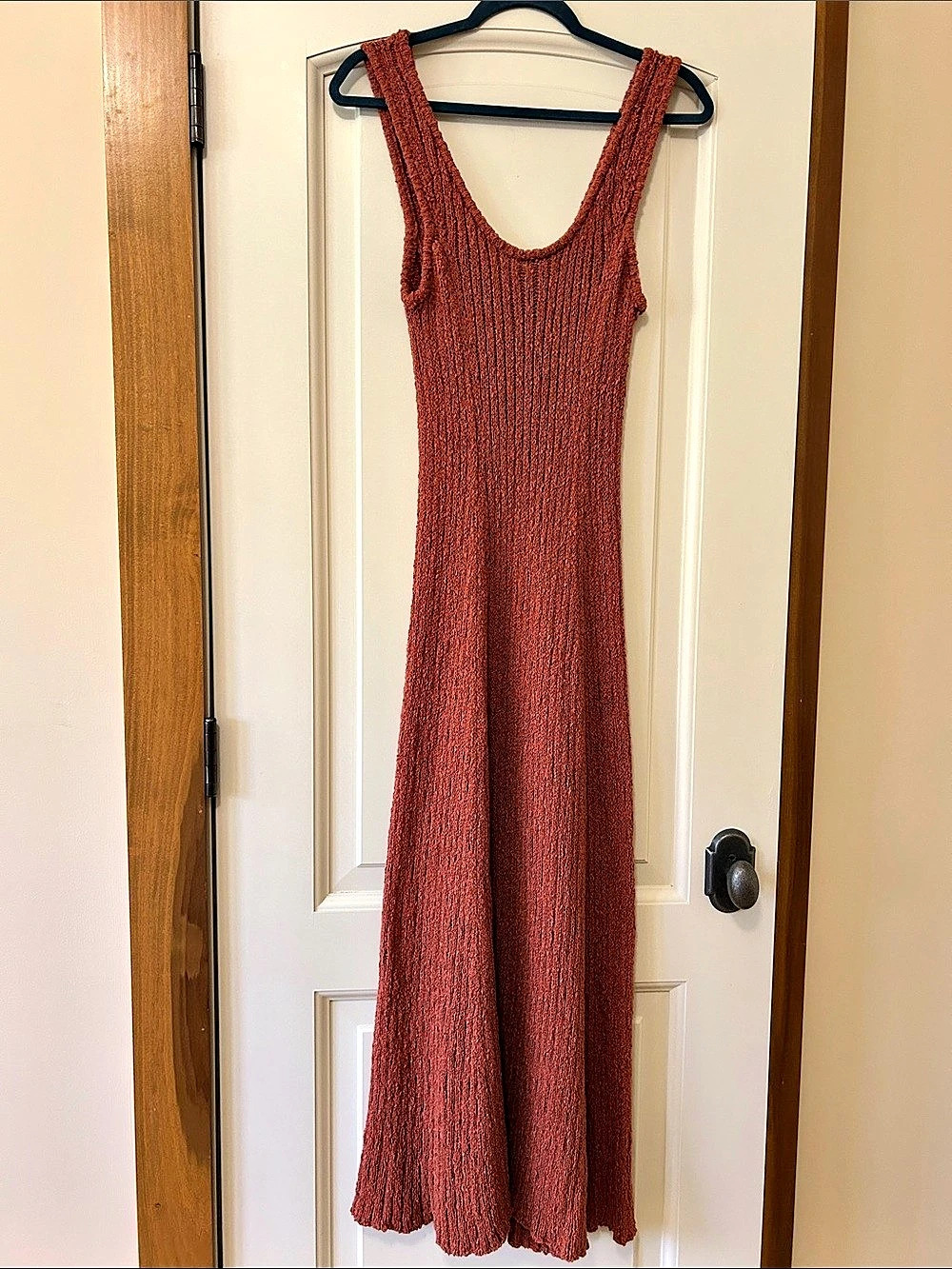 H&M Brown Knit Maxi Dress Size Large Like New